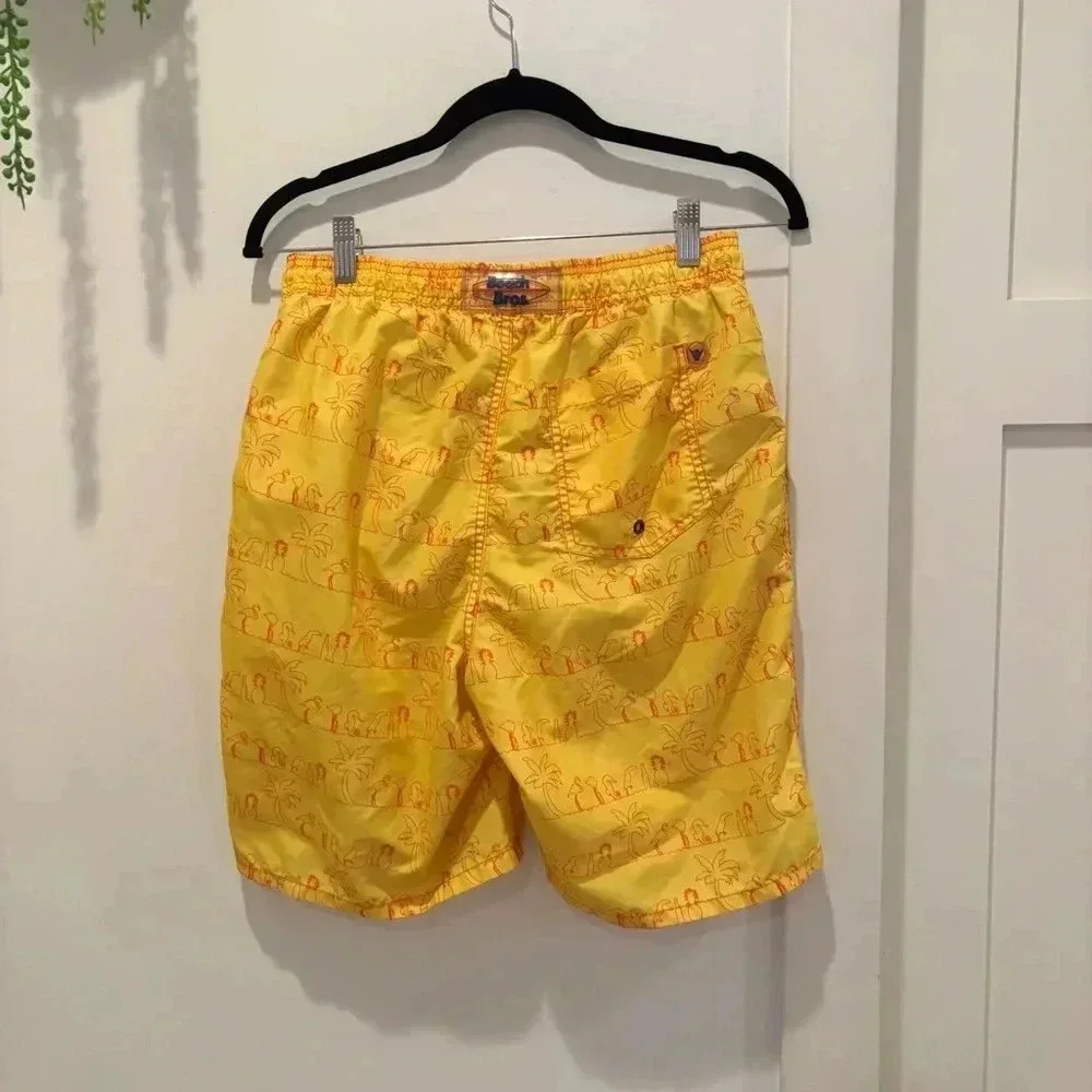 Beach Bros Vintage Mens Swimming Trunks Size M Tropical Vintage Pattern